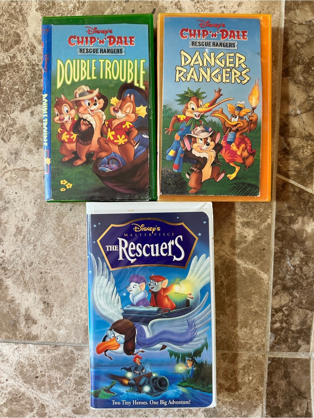 Disney VHS Bundle - Chip 'n' Dale Double Trouble & Danger Rangers + The Rescuers